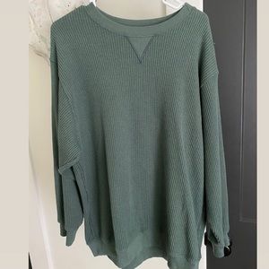 Aerie waffle crew neck sweatshirt